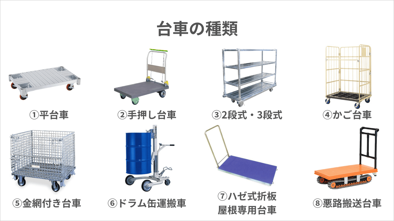 業務用台車とは？代表的な8種類の特徴と作業に適した選び方を解説 
