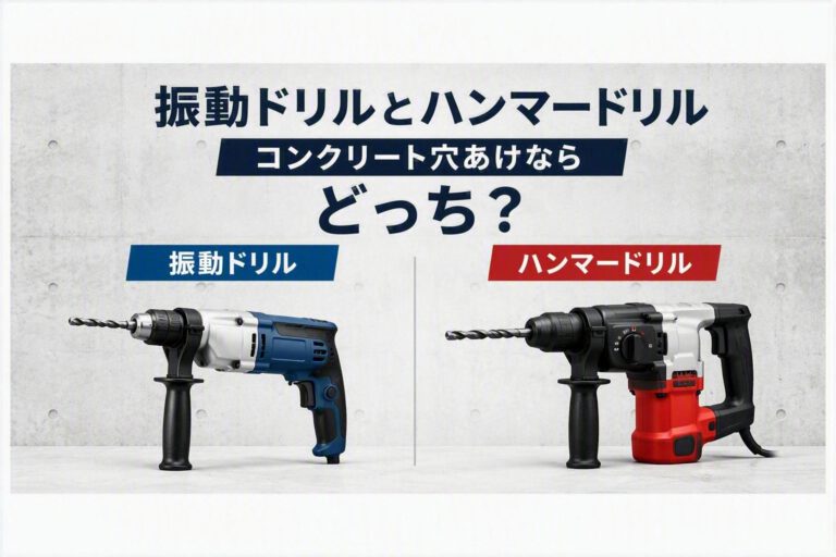振動ドリルとハンマードリルの違いは？コンクリート穴あけ性能を比較