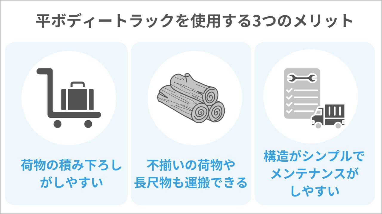平ボディートラックとは？特徴や用途・必要な運転免許・選び方の 