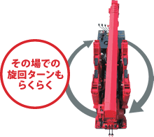 その場での旋回ターンもらくらく