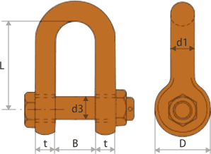 軽量シャックル寸法図