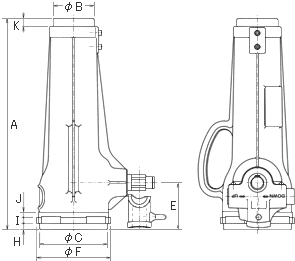 ジャーナルジャッキ寸法図