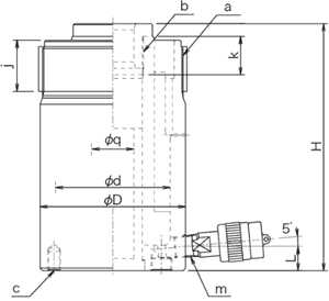 パワージャッキE5S1.5寸法図