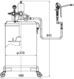 グリスポンプ(ルブリケーター)寸法図