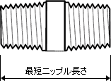 最短ニップル長さ