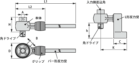 パワーレンチ寸法図