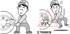 体重をすべて掛けて締めない