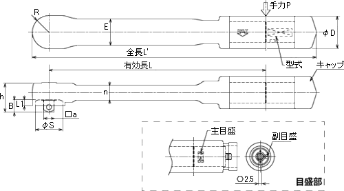 単能形トルクレンチ スパナヘッド付