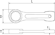 打撃メガネレンチ寸法図