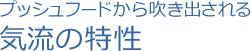 プッシュフードから吹き出される気流の特性