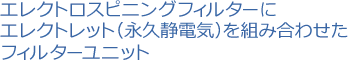 エレクトロスピニングフィルターにエレクトレット（永久静電気）を組み合わせたフィルターユニット