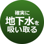 確実に地下水を吸い取る。