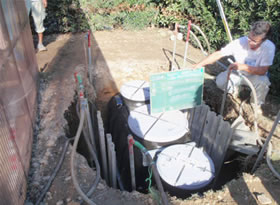 地下水位低下後 浄化槽埋設