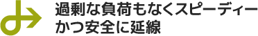 過剰な負荷もなくスピーディーかつ安全に延線