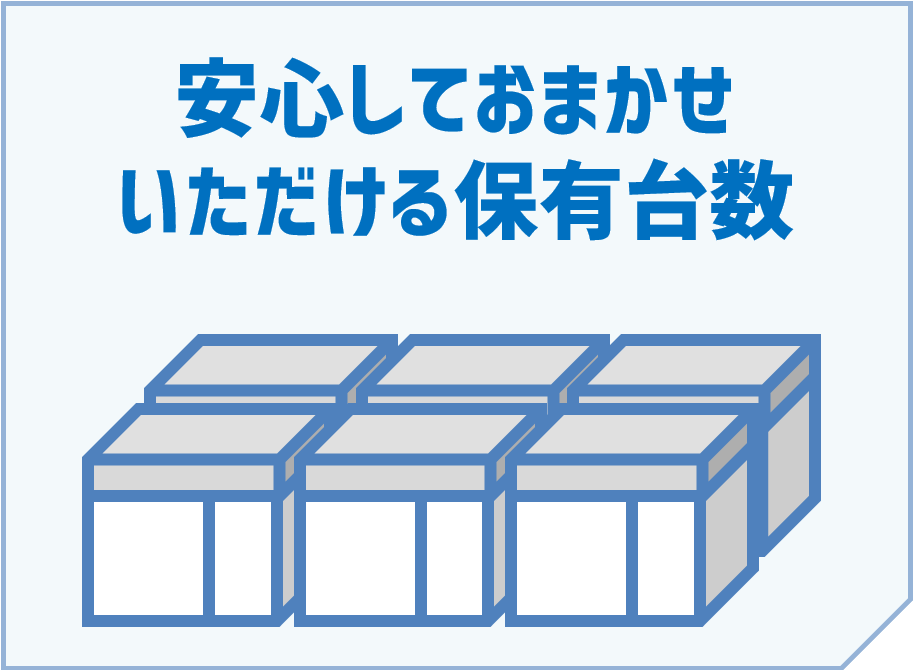 「安心しておまかせいただける保有台数」