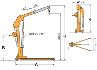 マルチクレーン寸法図