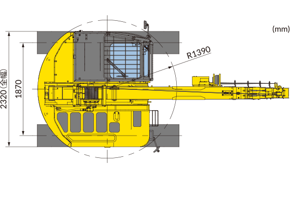 小旋回クローラークレーン　寸法図