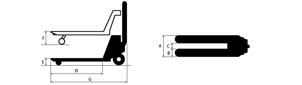 スライド式ハンドパレットトラック寸法図