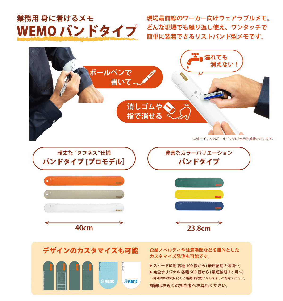 業務用 身に着けるメモ WEMOバンド